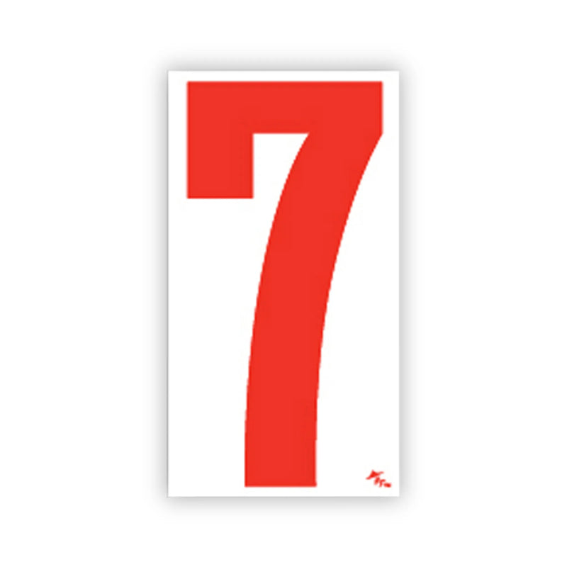 5 1/2" White and Red Windshield Number Stickers - Prime Dealer Supply