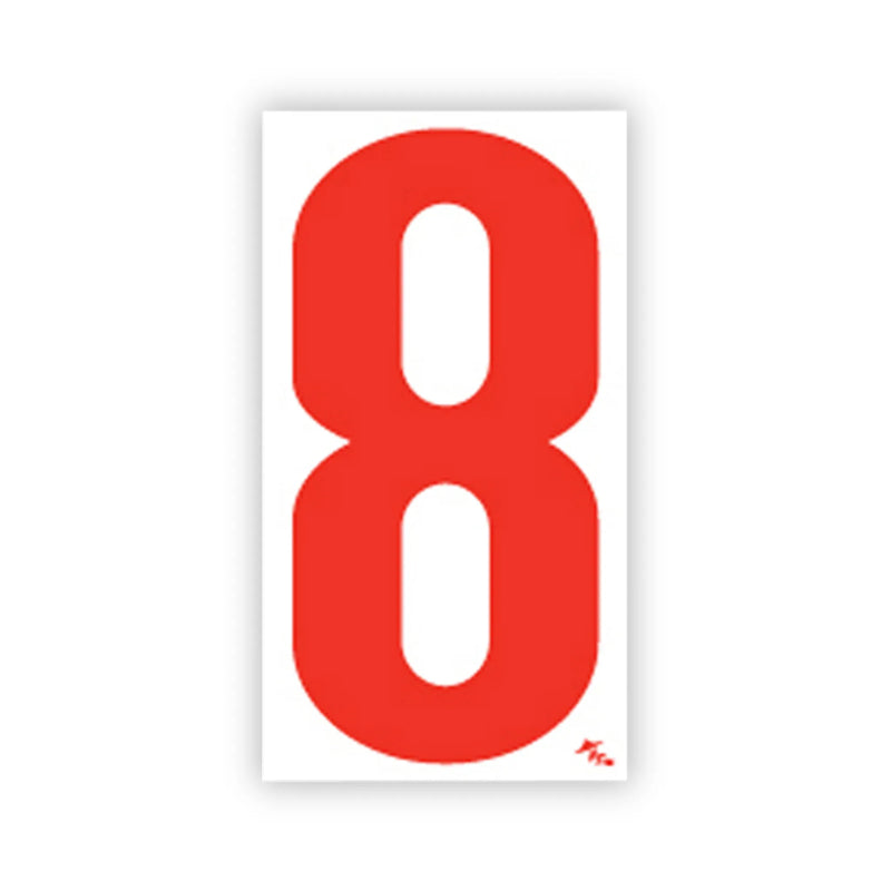 5 1/2" White and Red Windshield Number Stickers - Prime Dealer Supply