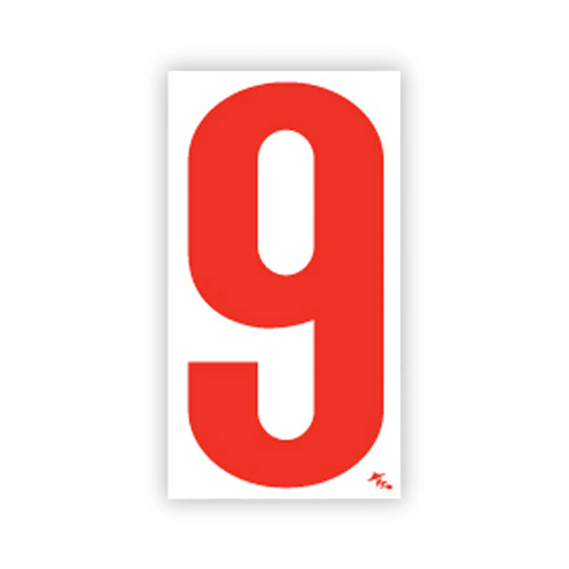 5 1/2" White and Red Windshield Number Stickers - Prime Dealer Supply