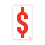 Thumbnail for 5 1/2" White and Red Windshield Number Stickers - Prime Dealer Supply
