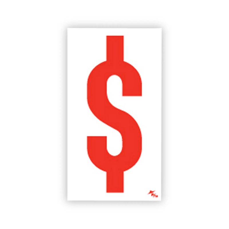 5 1/2" White and Red Windshield Number Stickers - Prime Dealer Supply