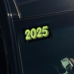 Thumbnail for 4 Digit Model Year Chartreuse and Black Windshield Stickers on windshield.