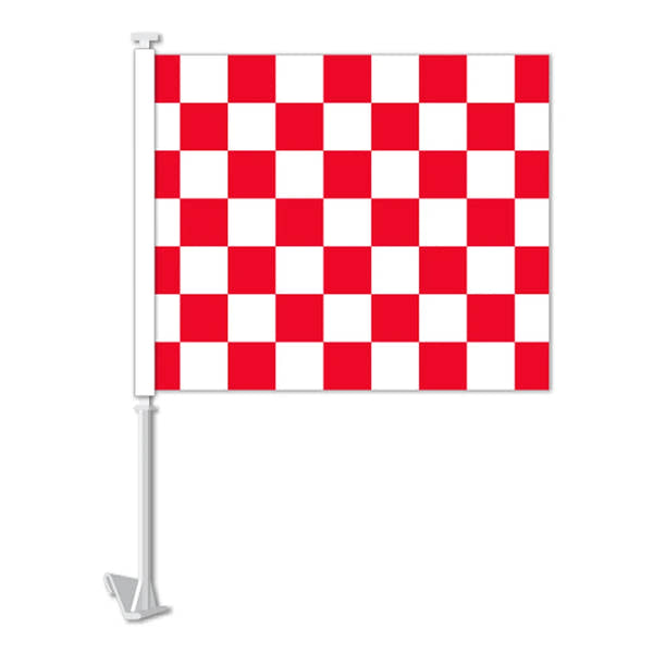 Double Pane Clip-On Car Window Flags – Checkered (12-Pack)