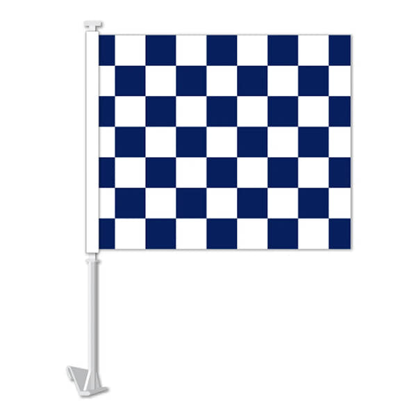 Double Pane Clip-On Car Window Flags – Checkered (12-Pack)