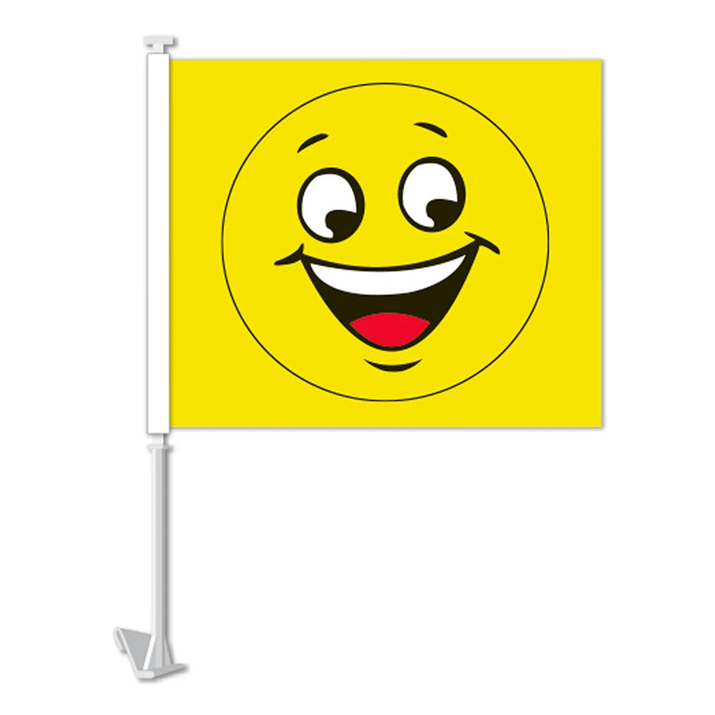 Smiley Face Clip-on Car Message Window Flags.