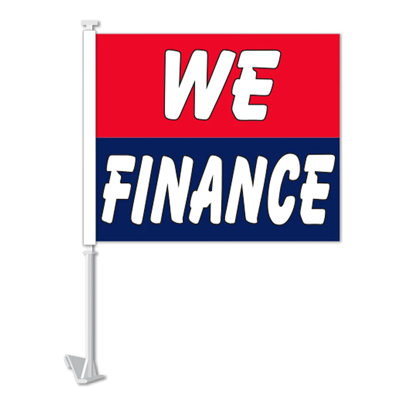We Finance Clip-on Car Message Window Flags.