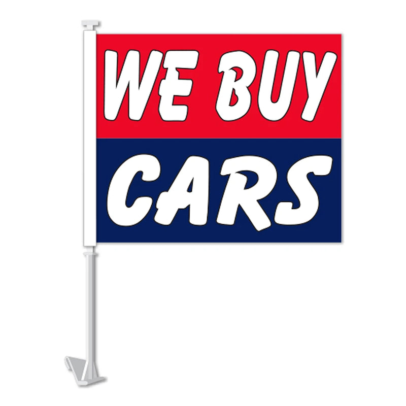 We Buy Cars Clip-on Car Message Window Flags.