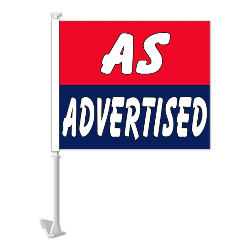 As Advertised Clip-on Car Message Window Flags.