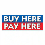 Thumbnail for Buy Here Pay Here : Giant Cloth Fence Banner – 4.5' x 12', high-quality fabric with grommets for outdoor installation 