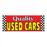 Thumbnail for Quality Used Cars : Giant Cloth Fence Banner – 4.5' x 12', high-quality fabric with grommets for outdoor installation.