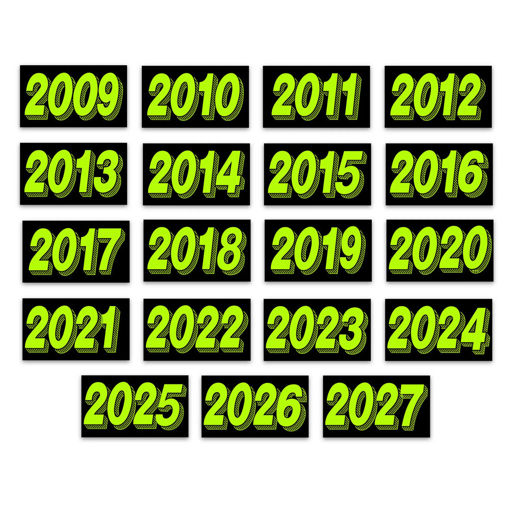 rectangle 4 digit year windshield stickers 200 through 2027