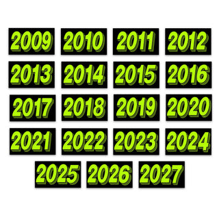 rectangle 4 digit year windshield stickers 200 through 2027