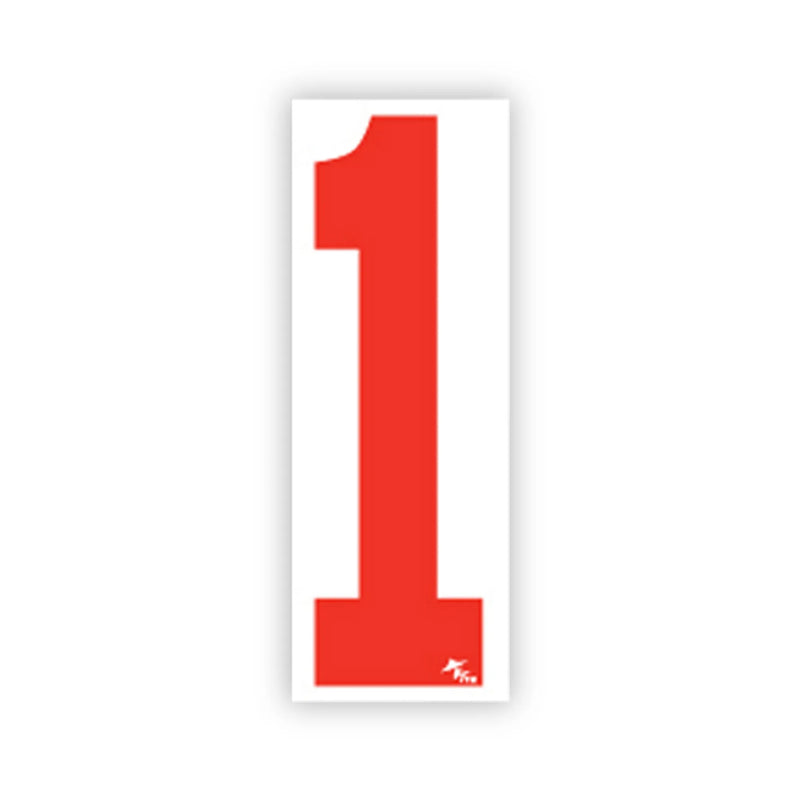 5 1/2" White and Red Windshield Number Stickers - Prime Dealer Supply