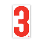 Thumbnail for 5 1/2" White and Red Windshield Number Stickers - Prime Dealer Supply