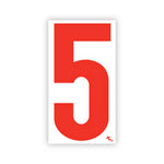 Thumbnail for 5 1/2" White and Red Windshield Number Stickers - Prime Dealer Supply