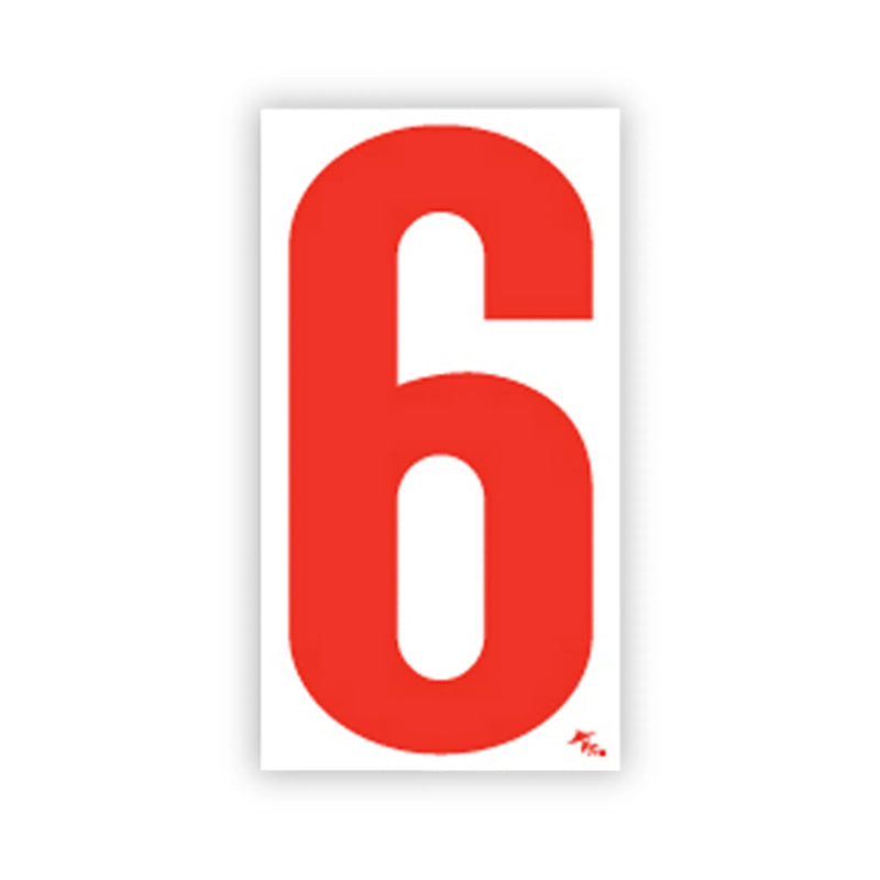5 1/2" White and Red Windshield Number Stickers - Prime Dealer Supply
