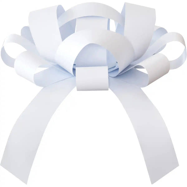 White  Car Bow with Magnet
