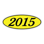 Thumbnail for Model Year Yellow and Black Windshield Oval Stickers