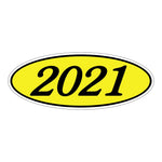Thumbnail for Model Year Yellow and Black Windshield Oval Stickers
