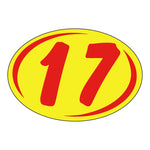 Thumbnail for 2 Digit Model Year Yellow and Red Windshield Oval Stickers