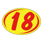 Thumbnail for 2 Digit Model Year Yellow and Red Windshield Oval Stickers