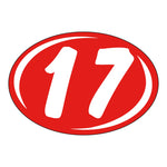 Thumbnail for 2 Digit Model Year Red and White Windshield Oval Stickers