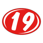 Thumbnail for 2 Digit Model Year Red and White Windshield Oval Stickers