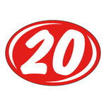 Thumbnail for 2 Digit Model Year Red and White Windshield Oval Stickers