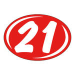Thumbnail for 2 Digit Model Year Red and White Windshield Oval Stickers