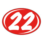 Thumbnail for 2 Digit Model Year Red and White Windshield Oval Stickers