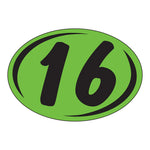Thumbnail for 2 Digit Model Year Chartreuse and Black Windshield Oval Stickers