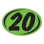 Thumbnail for 2 Digit Model Year Chartreuse and Black Windshield Oval Stickers