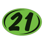 Thumbnail for 2 Digit Model Year Chartreuse and Black Windshield Oval Stickers