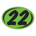 Thumbnail for 2 Digit Model Year Chartreuse and Black Windshield Oval Stickers