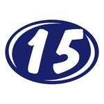 Thumbnail for 2 Digit Model Year Blue & White Windshield Oval Stickers