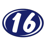 Thumbnail for 2 Digit Model Year Blue & White Windshield Oval Stickers