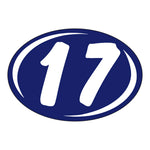 Thumbnail for 2 Digit Model Year Blue & White Windshield Oval Stickers