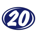 Thumbnail for 2 Digit Model Year Blue & White Windshield Oval Stickers
