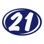 Thumbnail for 2 Digit Model Year Blue & White Windshield Oval Stickers