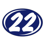 Thumbnail for 2 Digit Model Year Blue & White Windshield Oval Stickers