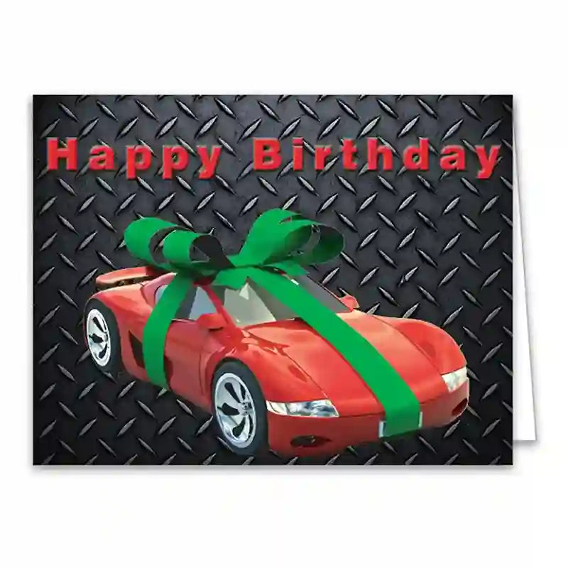 Customer Birthday Cards – Car Bow Design