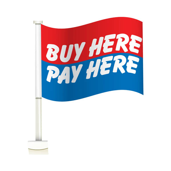 Double Pane Clip-on Car Message Window Flags - Prime Dealer Supply