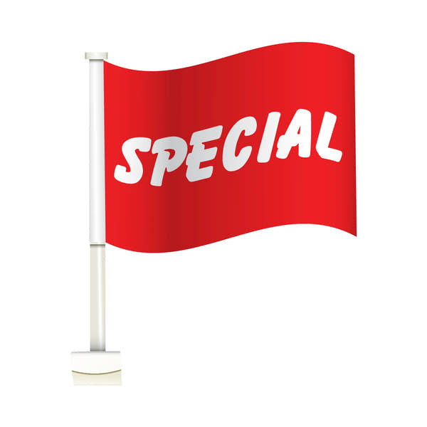 Double Pane Clip-on Car Message Window Flags - Prime Dealer Supply