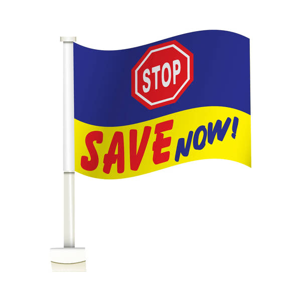 Double Pane Clip-on Car Message Window Flags - Prime Dealer Supply
