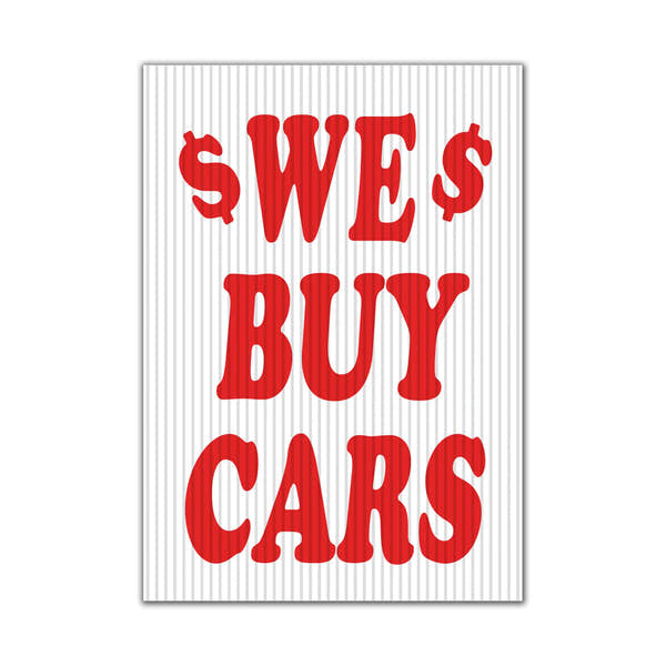 UnderHood Jumbo Sign We Buy Cars