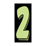 Thumbnail for 7 1/2" Chartreuse and Black Windshield Number 2 Stickers - Prime Dealer Supply