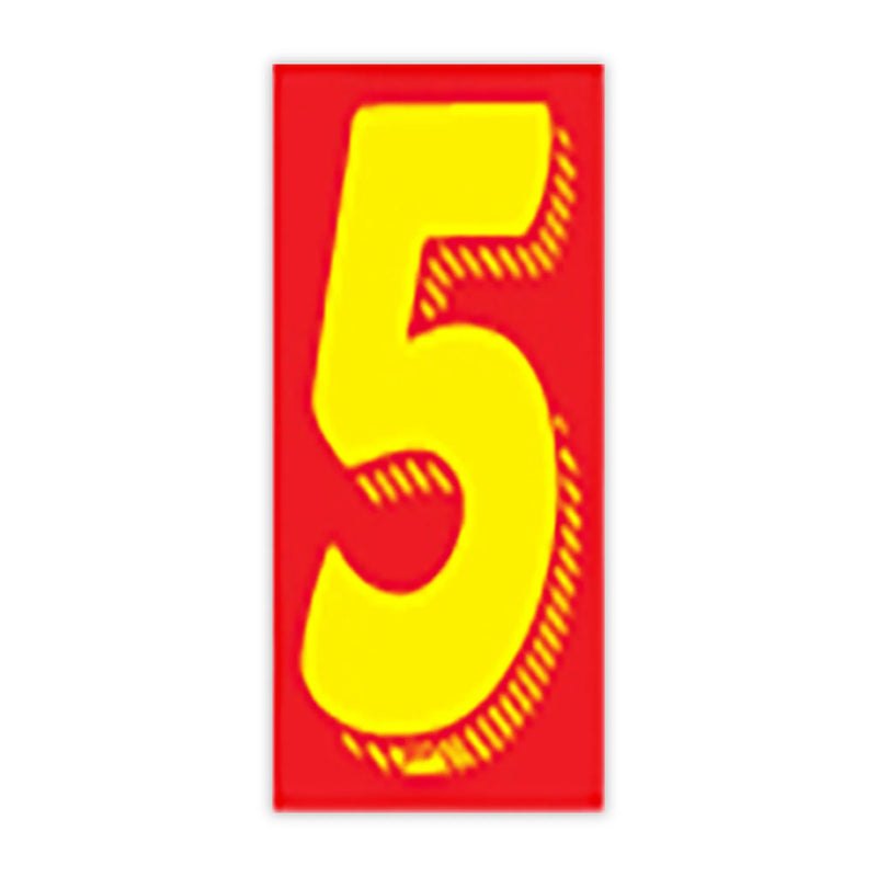 7 1/2"   Red And Yellow Windshield Number Stickers - Prime Dealer Supply