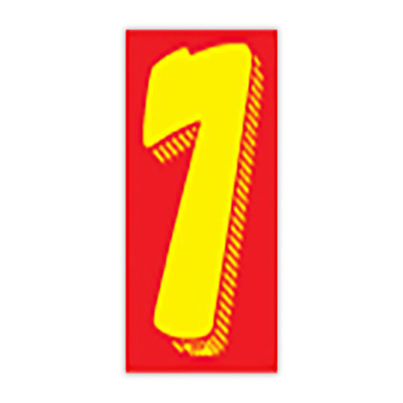 7 1/2"   Red And Yellow Windshield Number Stickers - Prime Dealer Supply