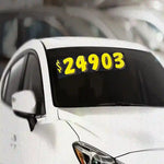 Thumbnail for Yellow and Black Pricing numbers on a vehicle