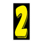 Thumbnail for 7 1/2" Yellow and Black Windshield Number Stickers - Prime Dealer Supply